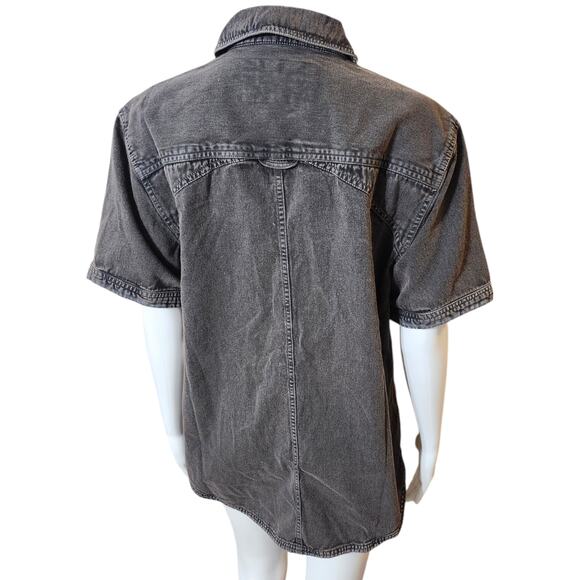 NEW Free People Dirty Deeds Onyx Black Button Up Shirt XS - Picture 5 of 7